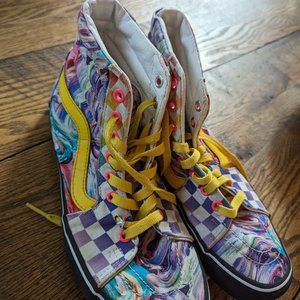 Vans Multi Colored Custom Hightops Size 8 Mens 9.5 Womans